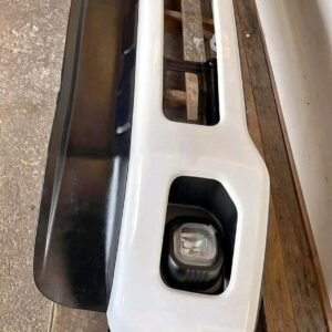 Used White Truck Front Bumper with Black Lower Valance — Fitment to Confirm